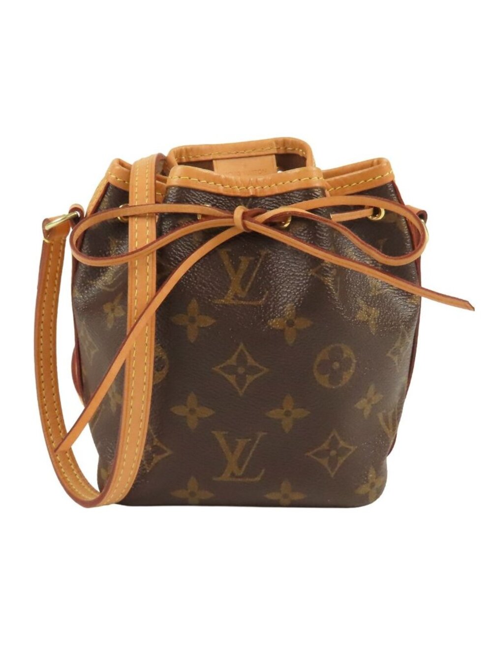 Louis Vuitton Nano Noe Brown Monogram Canvas Shoulder Bag